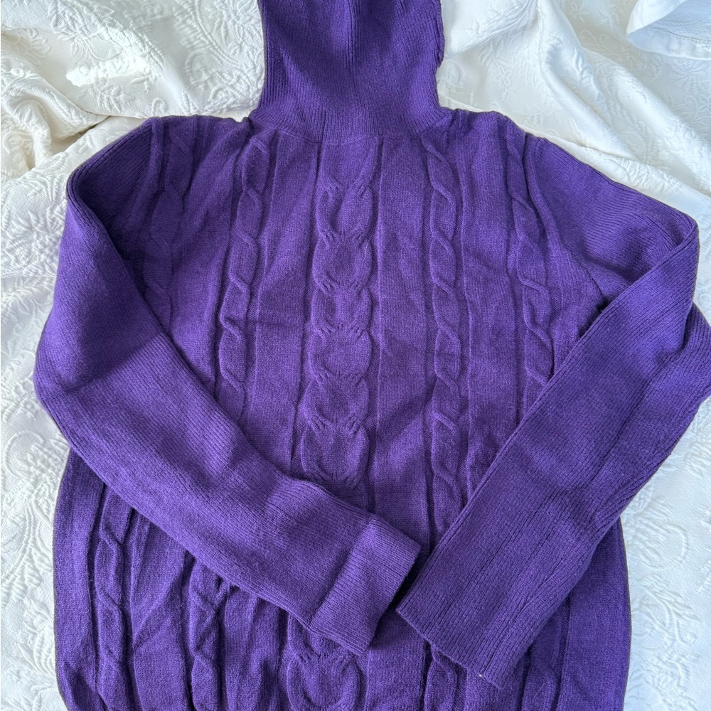 Purple Cable Knit Women's Sweater